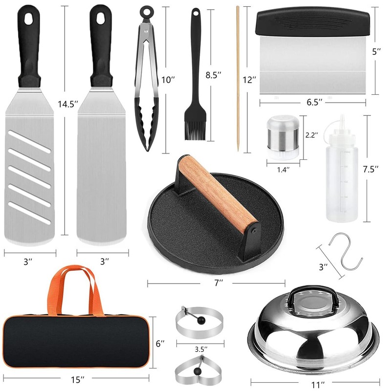 Blackstone Griddle Accessories & Burger Press, 122 PCS Griddle Grill Tools Se... gallery