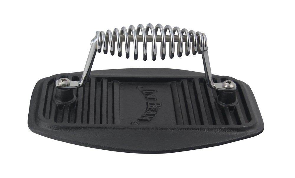 Stainless Steel Cast Iron Meat Press Heavy Duty Pre-Seasoned BBQ Grill Press