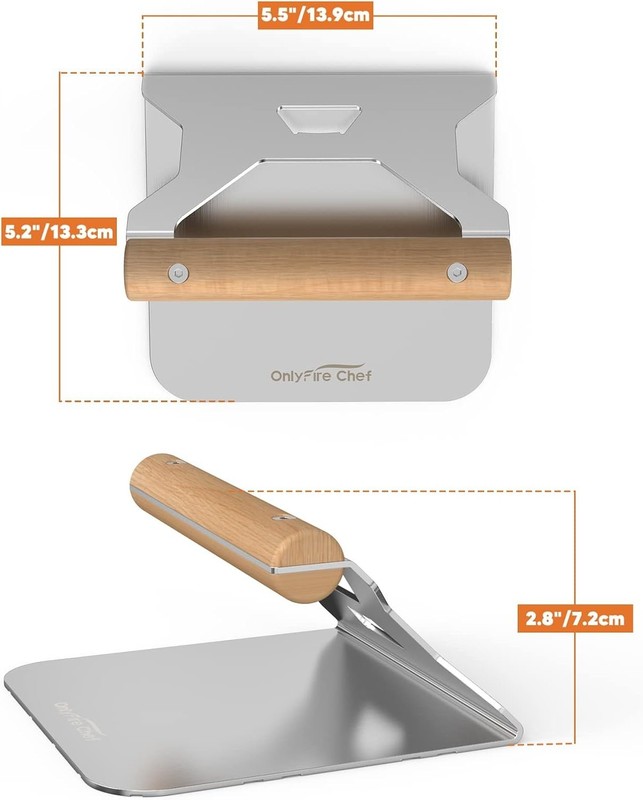 5.5 Inch Burger Smasher, 304 Stainless Steel Square Burger Press with W gallery