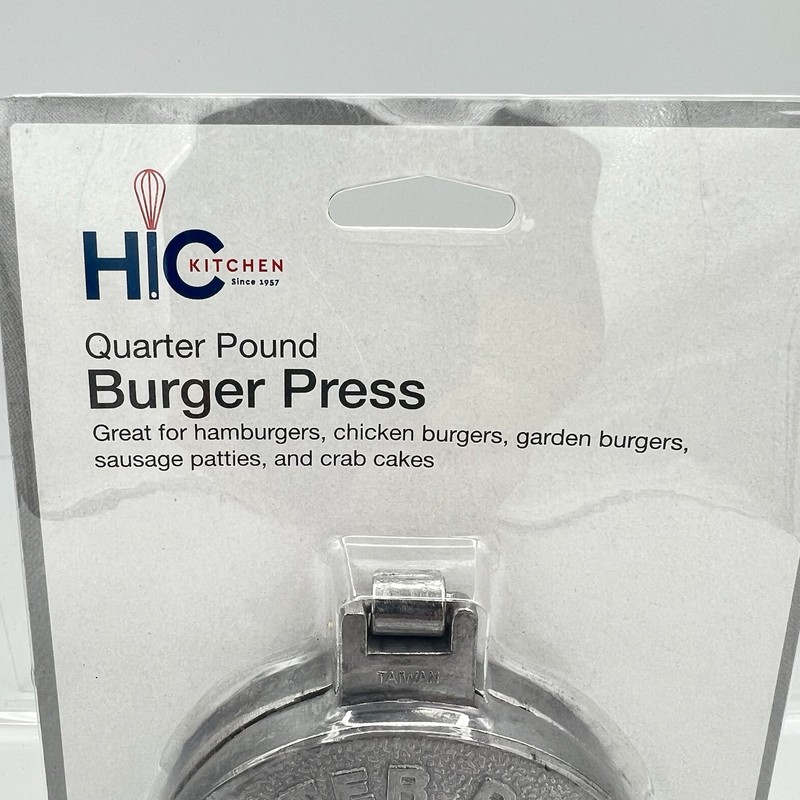 HIC Kitchen Burger Press & Patty Maker Aluminum Makes Quarter-Pound Patties NEW gallery