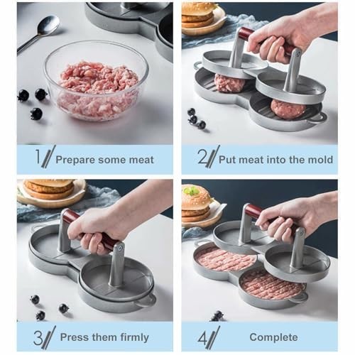 Double Non-Stick Stuffed Burger Press Hamburger Patty Maker for Meat Beaf (2 in gallery