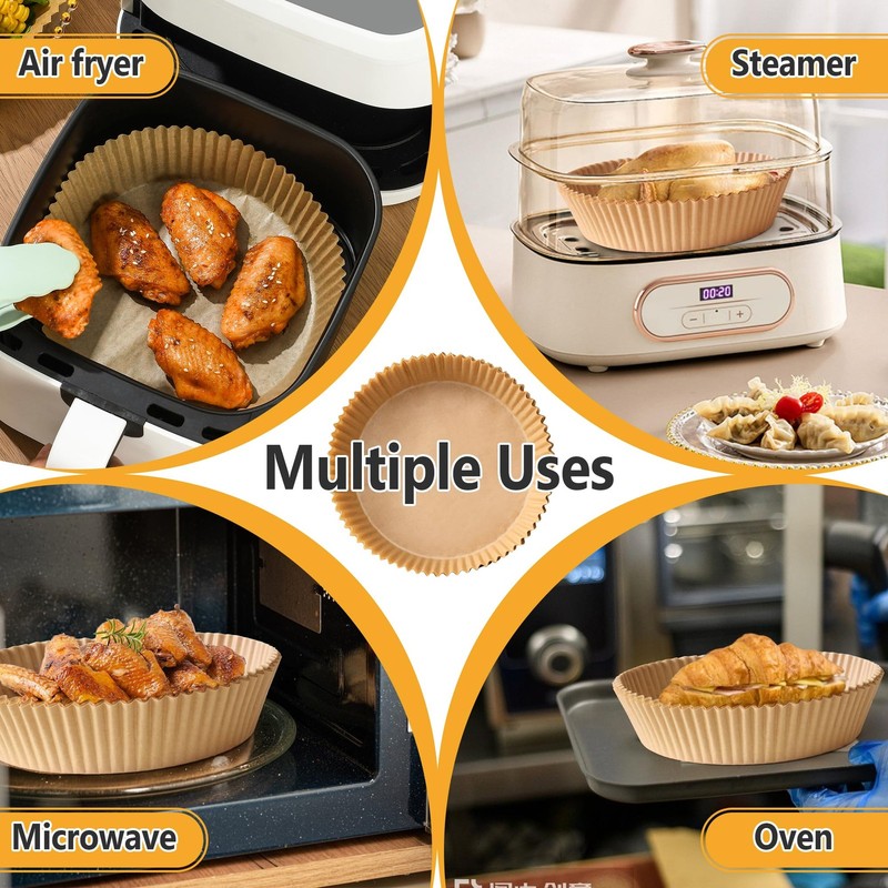GSSKIME Air Fryer Paper Liners,125Pcs 9.4 x x 2.9 inches, Yellow gallery