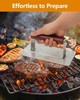 Stainless Steel Burger Press Smasher - 9"x4" Rectangular Grill Press with Woo... gallery