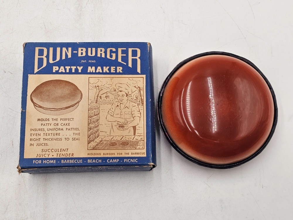 Vintage Bun - Burger Patty Maker 1950's. In Original Box