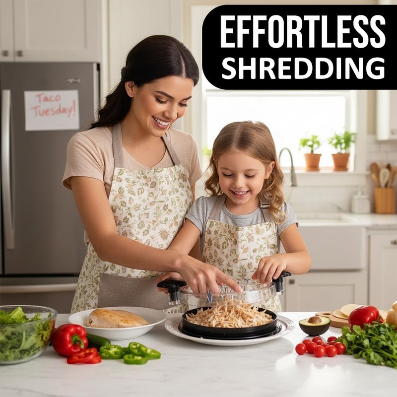 UPGRADED Chicken Shredder Pro 11” – for Meal Prep, Time Saving Large, Red gallery