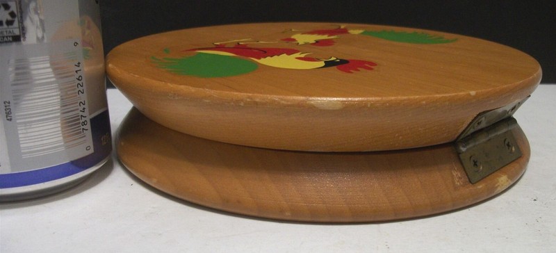 Vtg Wood Rooster Press MCM Use or Hang for Decor 5" Patty size Cottage Rustic gallery