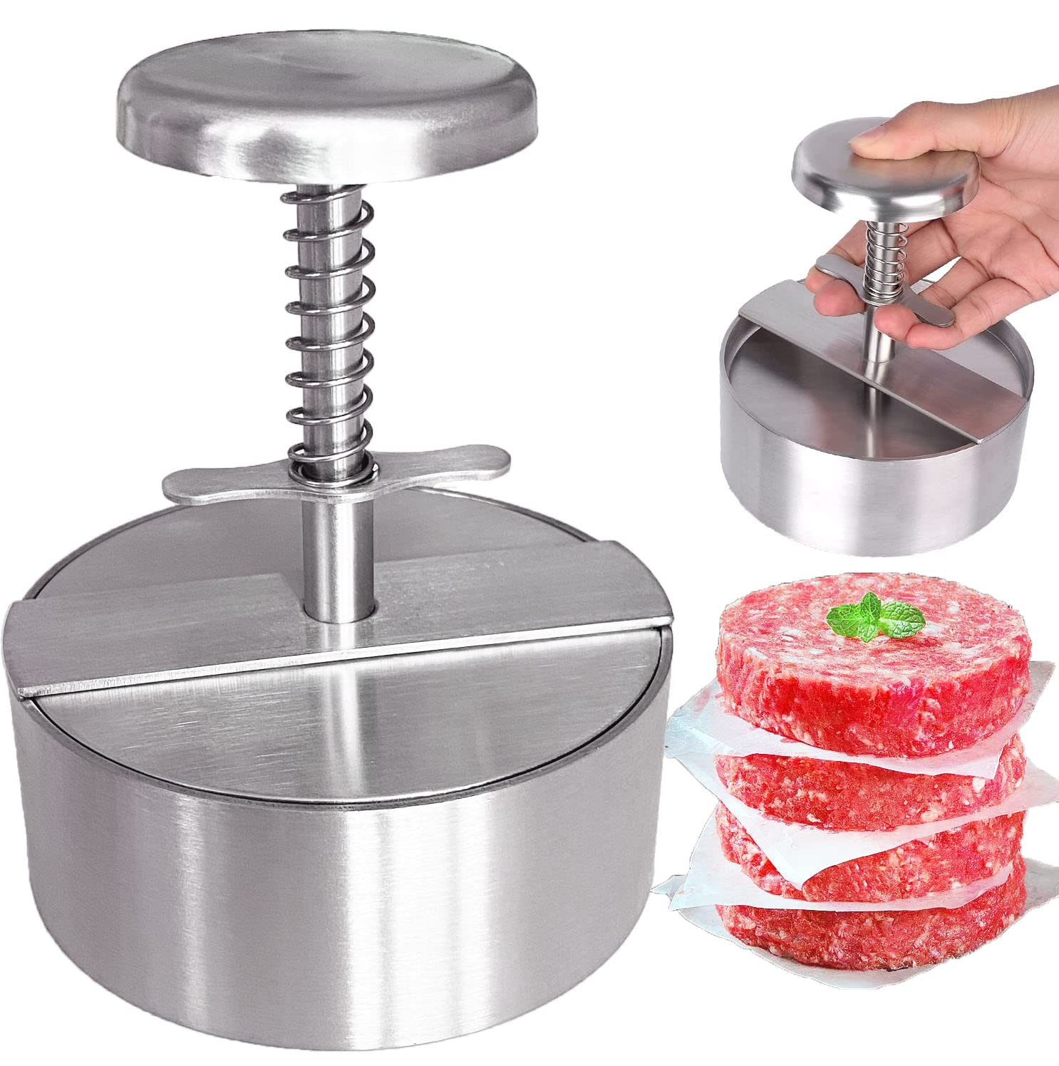 Burger Press Stainless Steel Hamburger Patty Maker Grill Griddle gallery