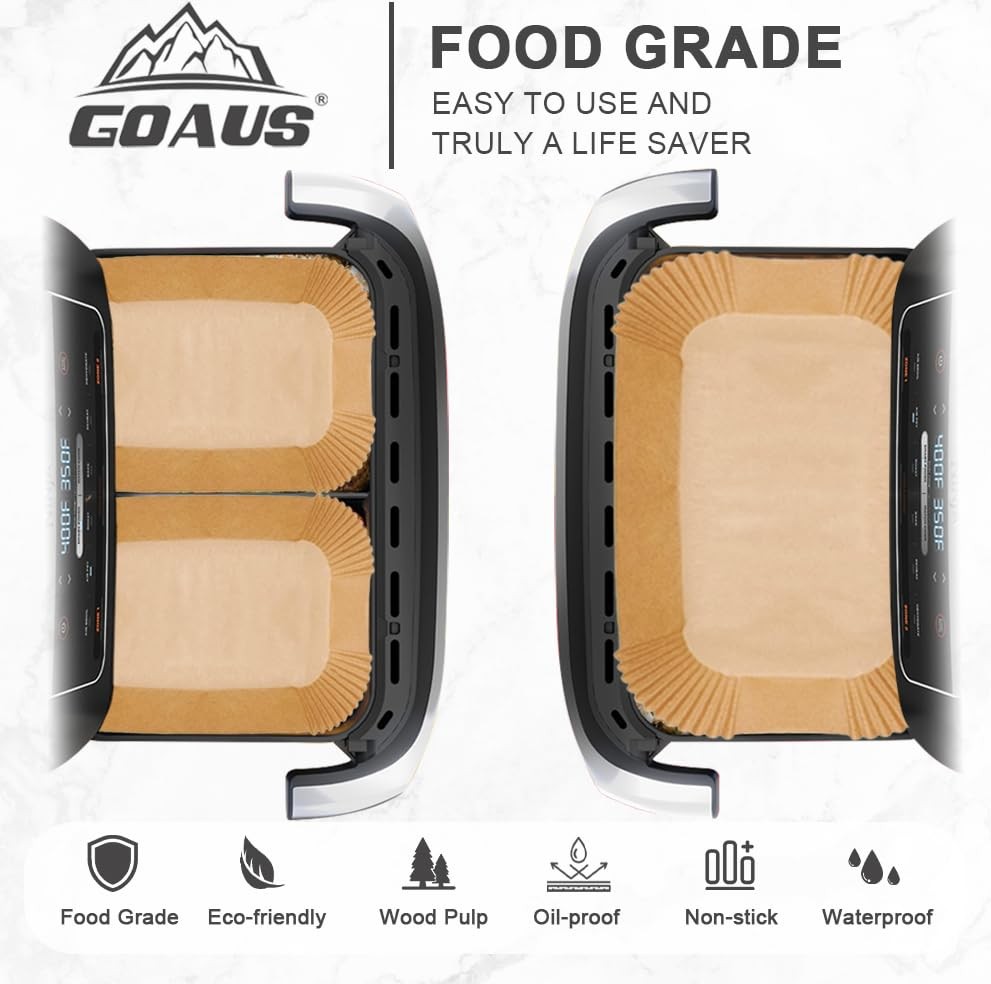 GOAUS Parchment Paper Liners 60+120 Pcs Combo for Air 12 x 8, unbleached gallery