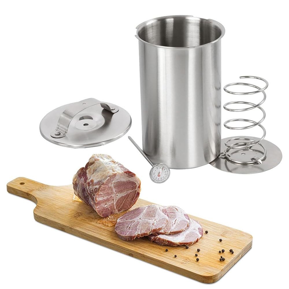 Stainless Steel Ham Maker Meat Press with Thermometer,Homemade Lunch Meat Mak... gallery