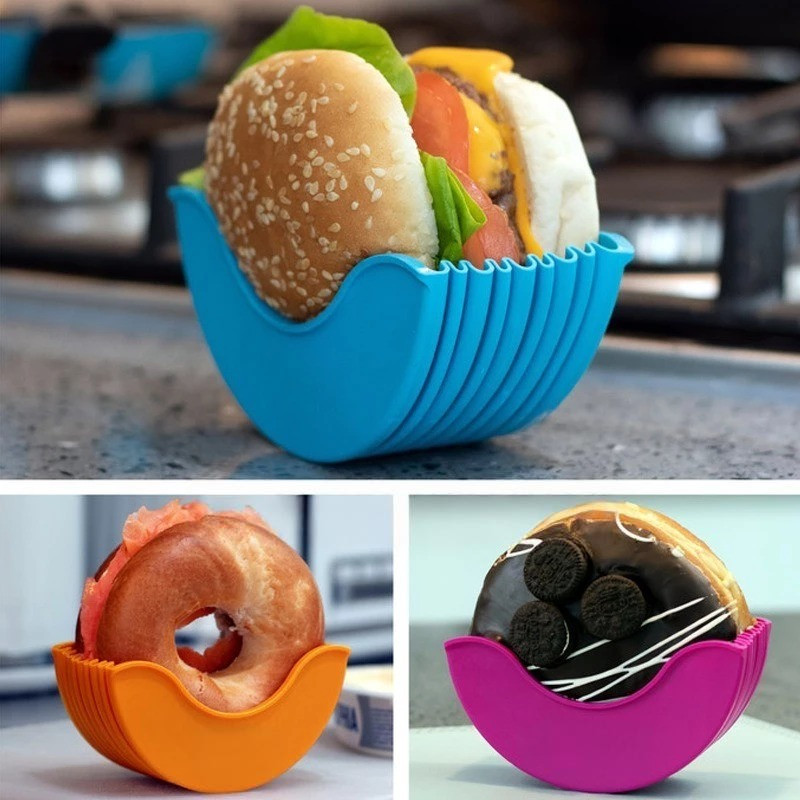 Silicone Reusable Mess-Free Burger Holder gallery
