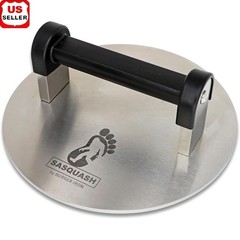 Heavy Duty Stainless Steel Burger Press 8 Inch Smashing Power Easy Clean Handle