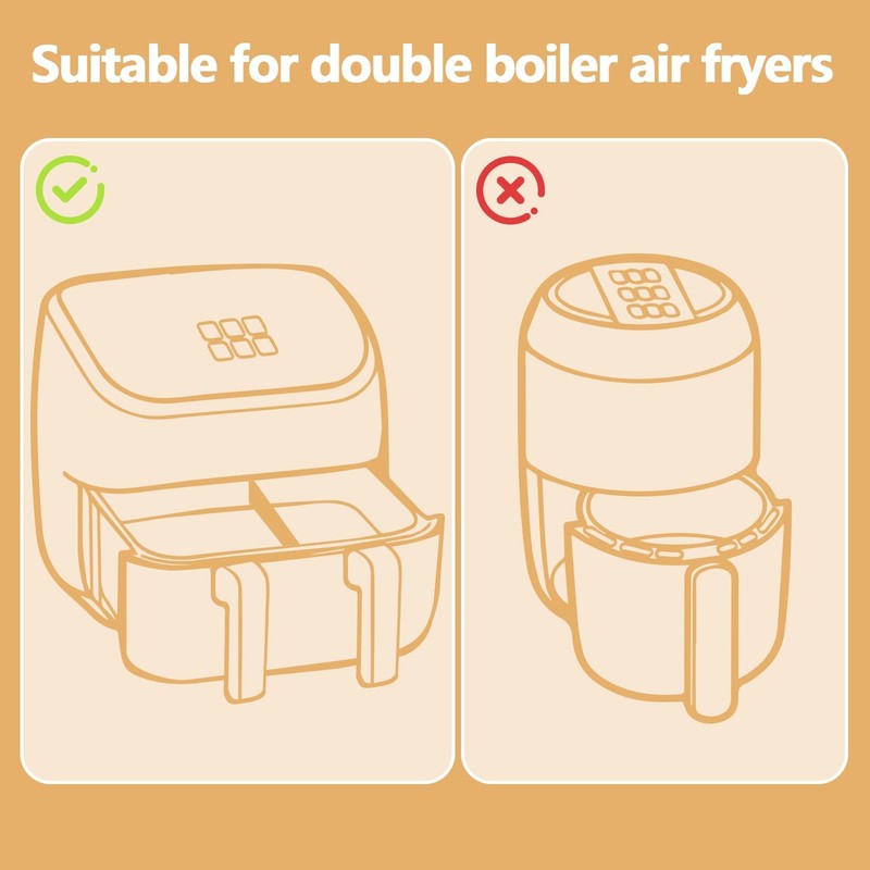 150 Pack 8.6x5.5" Air Fryer Liners, Parchment Paper 8.6in-Rectangular, Khaki gallery
