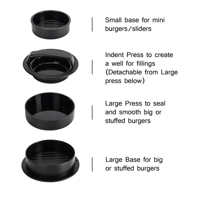 3 in 1 Stuffed Burger Press Patty Maker Rings Molds Kit Non Stick Stuffed Burger gallery