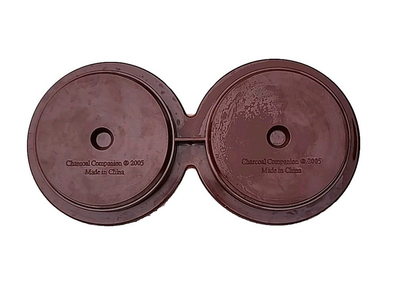 Charcoal Companion Orange & Brown Double Hamburger Patty Press Burger Mold EC gallery
