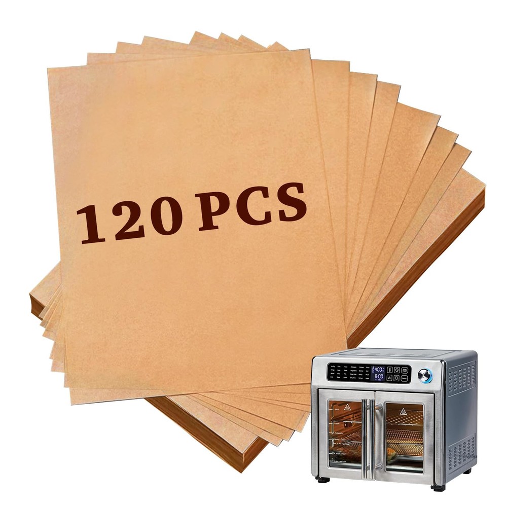 KAWENDE 120 Pcs Air Fryer Liners, 10''x11'' Disposable 10''x11'', Wood