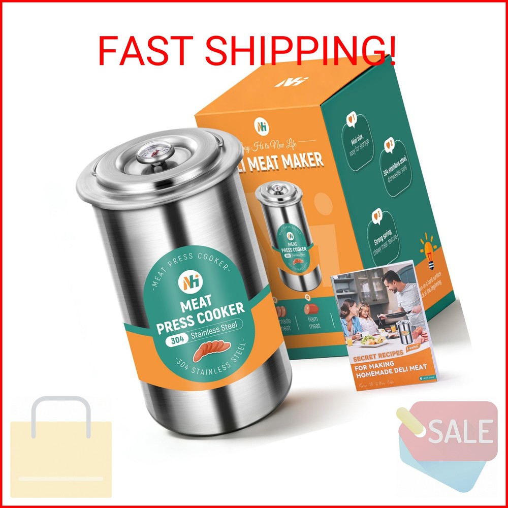 Newhai Deli Meat Press Maker for Ham Making Deli Lunch Homemade Sandwich Stainle