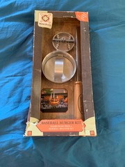 baseball shape burger press and brander set