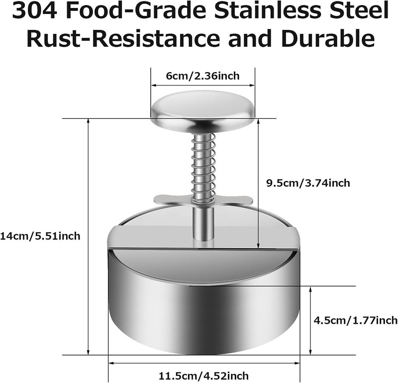 Ergonomic Burger Press with 10 Size Options - Ideal for Beef & Veggie Patties gallery