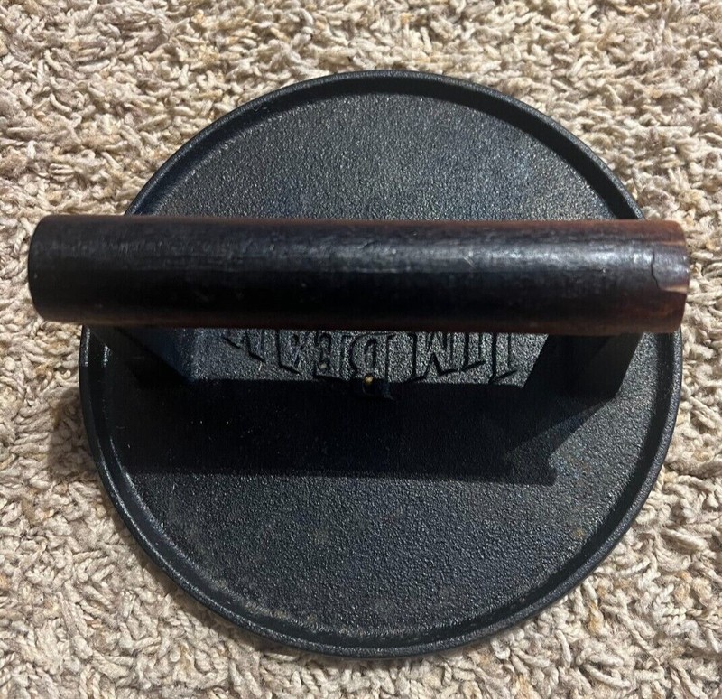 Jim Beam JB0158 Black Cast Iron Burger Press - 7'' Heavy Duty Liquor Brand gallery