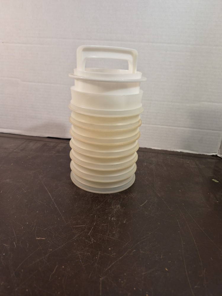 Vintage Tupperware 4" Hamburger Patty Press / Ring & 7 Freezer Keepers NO LID!!