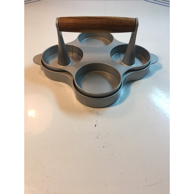 Williams Sonoma Hamburger Hand Press Mini Slider 4 2oz Patties Aluminum Teak gallery