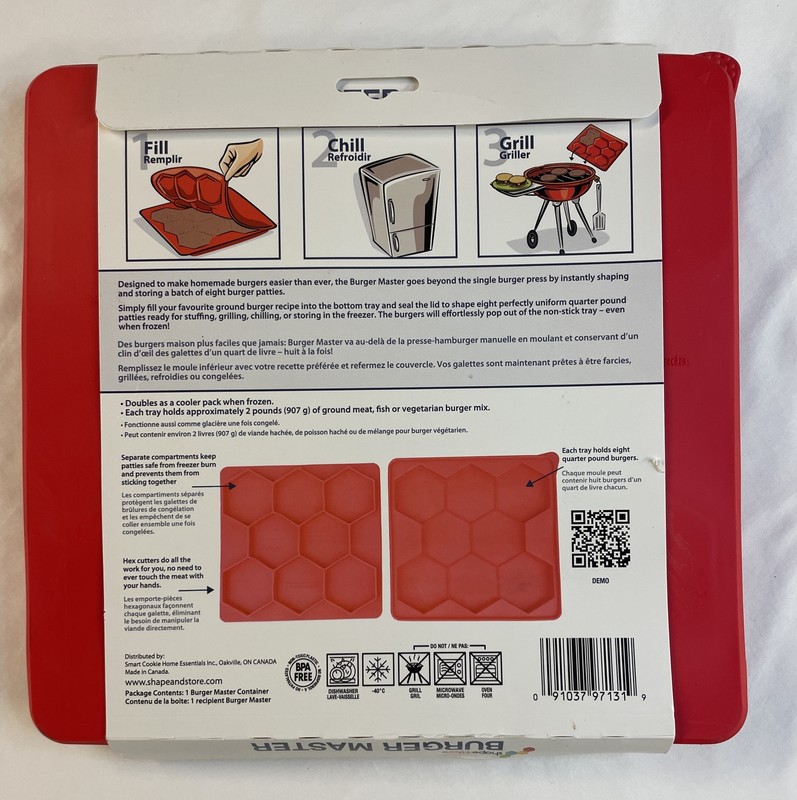 NEW 8 IN 1 Shape + Store Burger Master - Burger Press & Freezer Container gallery