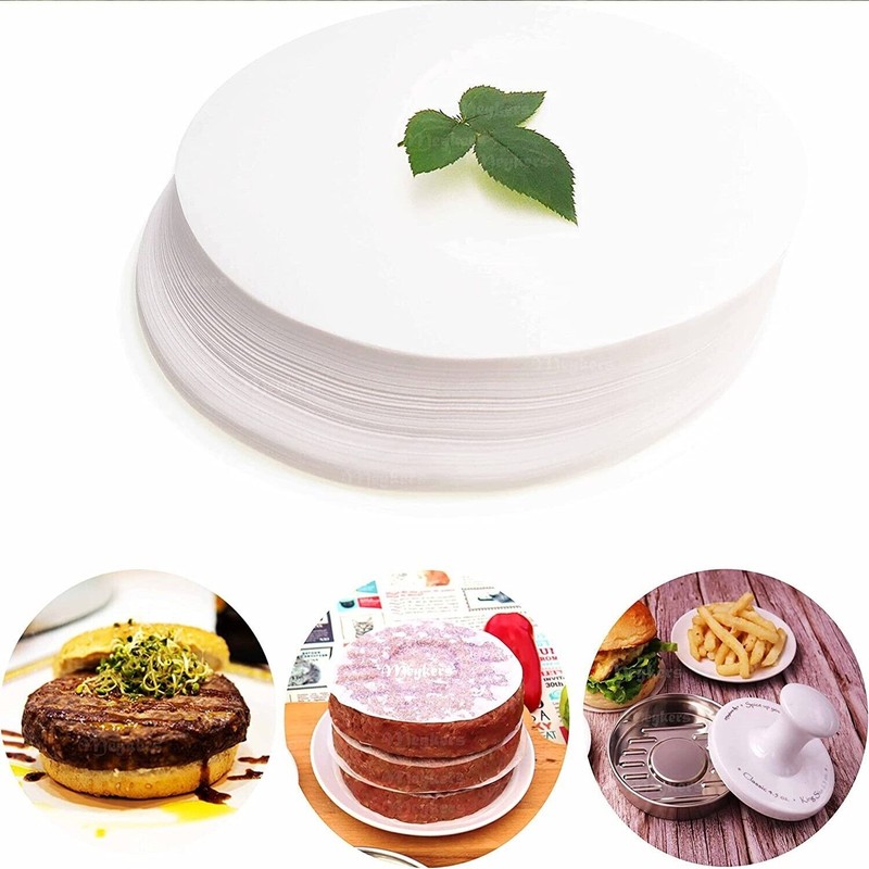 50pcs Hamburger Patty Non-Stick Round Paper for Baking Patty Burgers, Cakes gallery