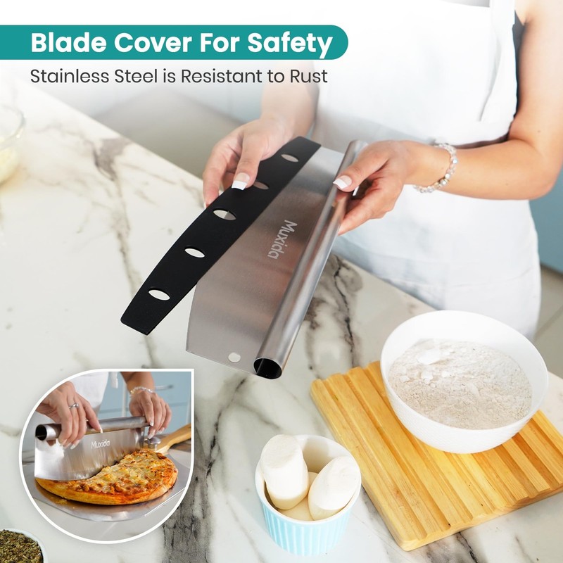 Aluminum Pizza Peel & Rocker Cutter Set (12" x 14") Premium Stainless Steel P... gallery