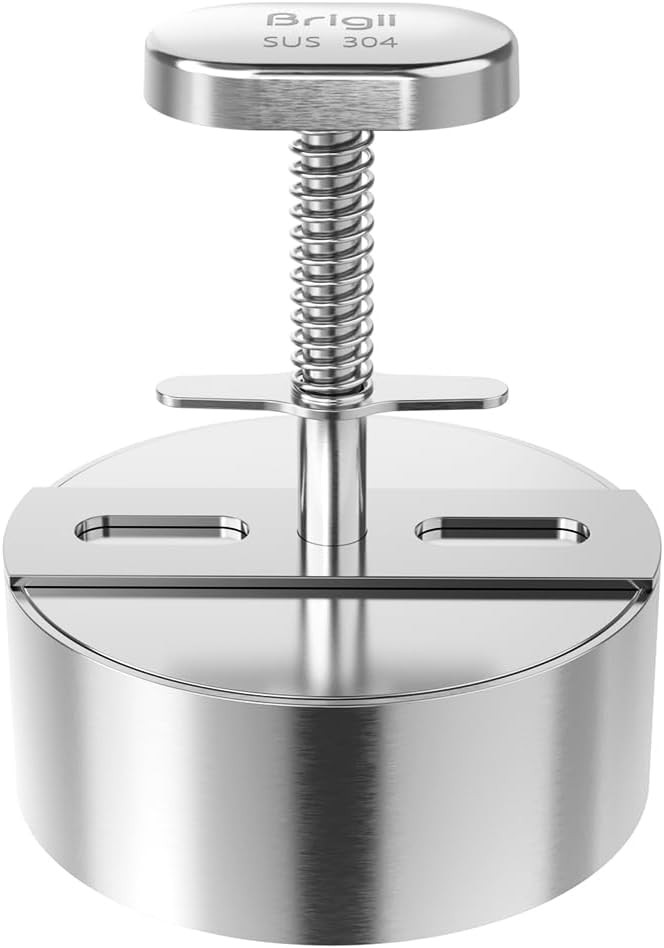 4.5" Stainless Steel Burger Press: 304 Heavy Duty Patty Maker, Dishwasher Safe gallery