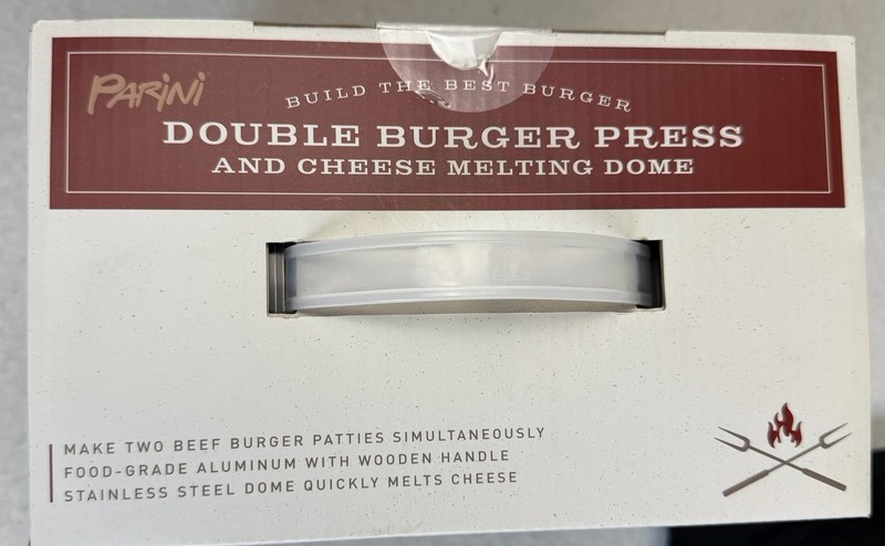 Parini Double Burger Press Cheese Melting Dome Grill Set NEW IN BOX gallery