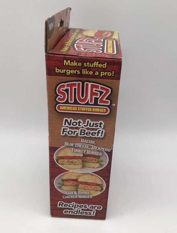 NIB STUFZ Burger Stuffer Hamburger Maker Stuffed Patty Press BBQ As Seen On TV! gallery