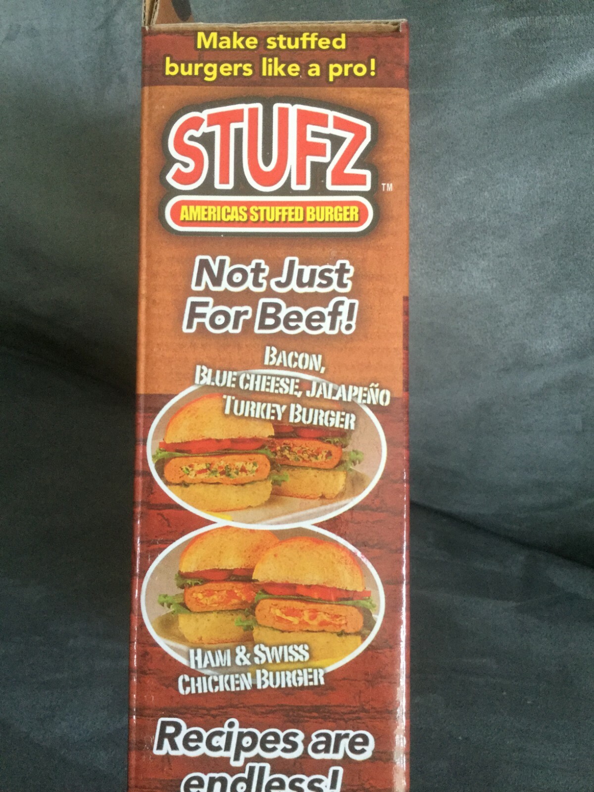 AS SEEN ON TV STUFZ STUFFED BURGER MAKER BY IDEA VILLAGE - NEW IN BOX gallery