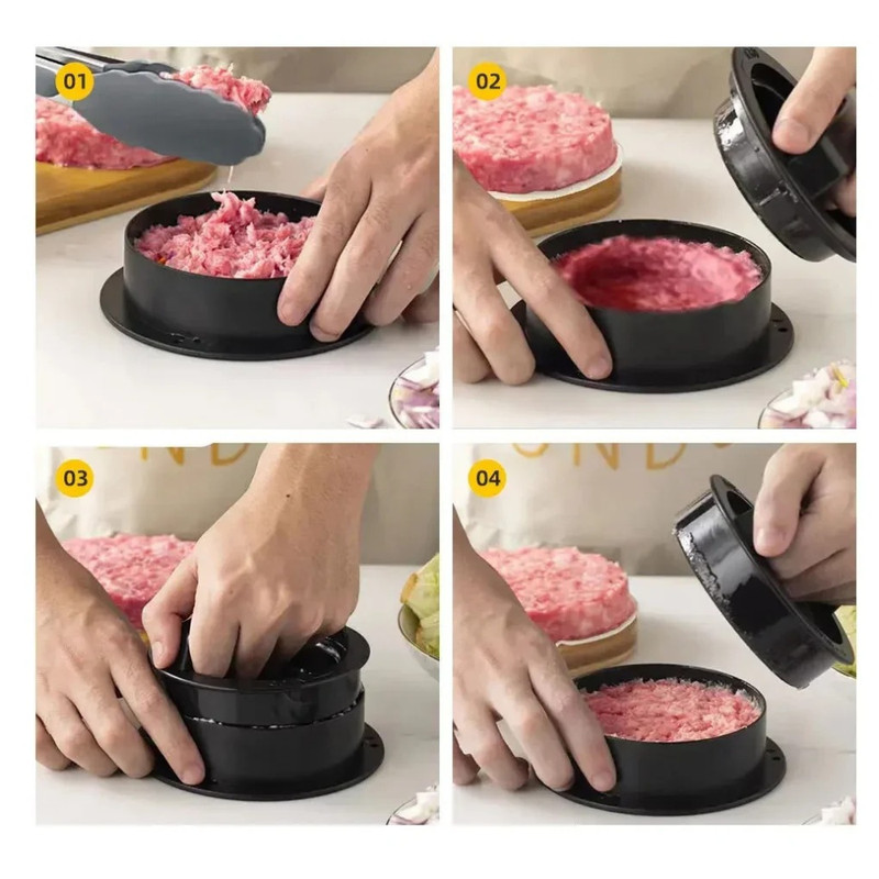 Non Stick Stuffed Burger Press Hamburger Patty Molds Maker Sliders BBQ 3 IN 1 US gallery