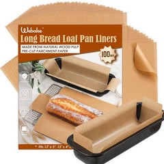 Webake Unbleached Parchment Paper Large Loaf Pan Liners for 13×5, Brown 13×5