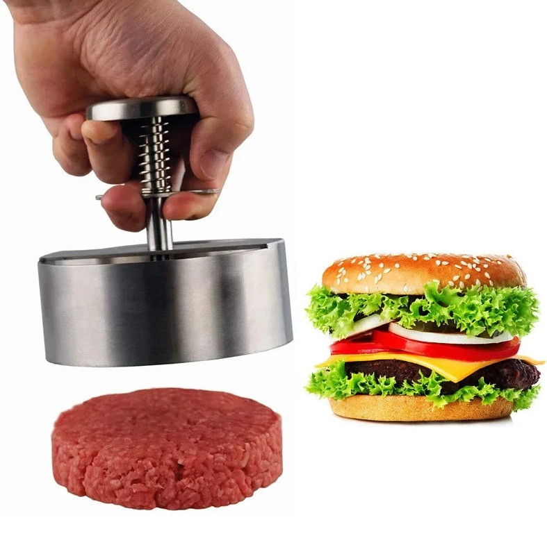 1pc 304 Stainless Steel Hamburger Patty Press Non-Stick Burger Maker - NEW gallery