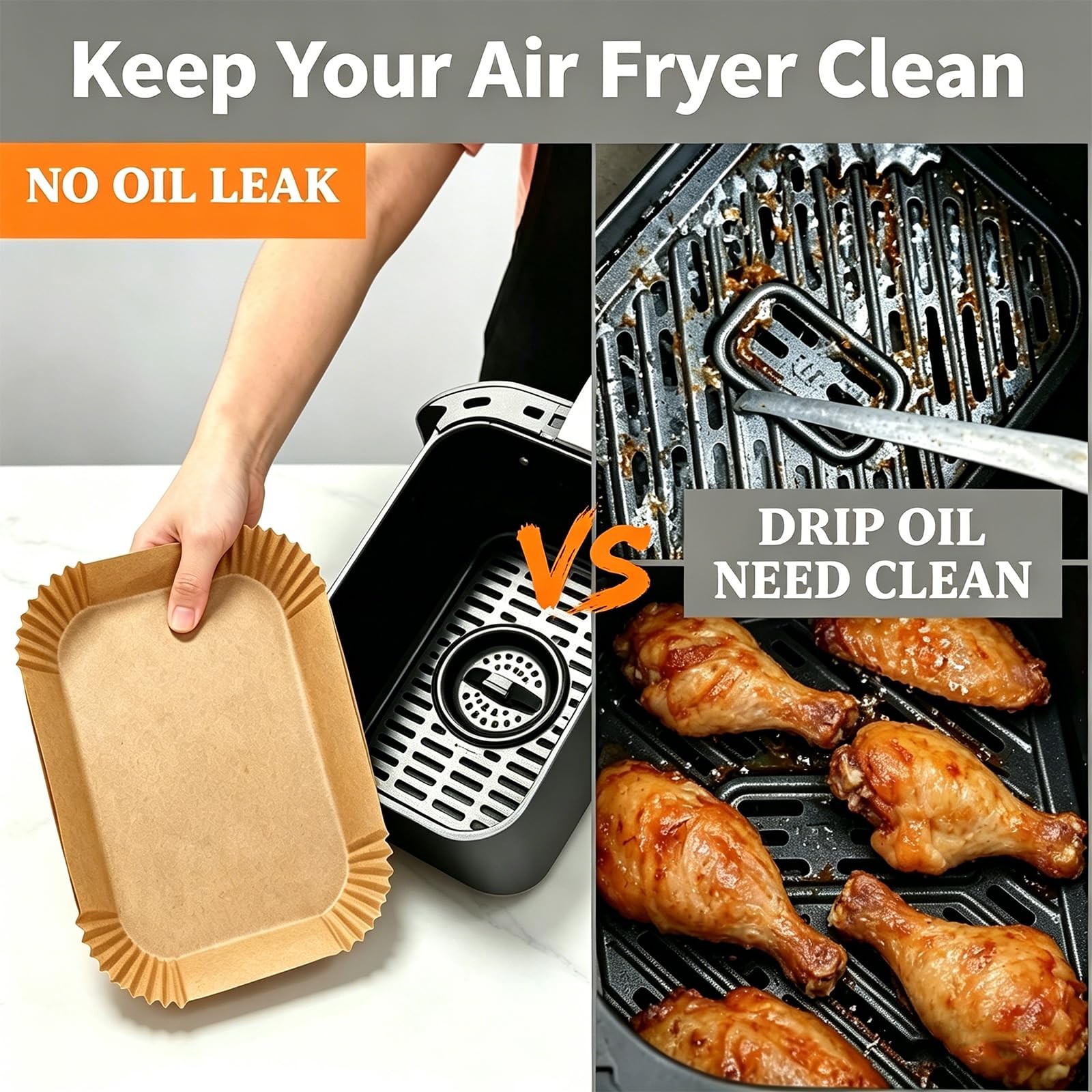 Air Fryer Liners for Bella 4Qt Slim Liners, 8.3 Inch Rectangle gallery