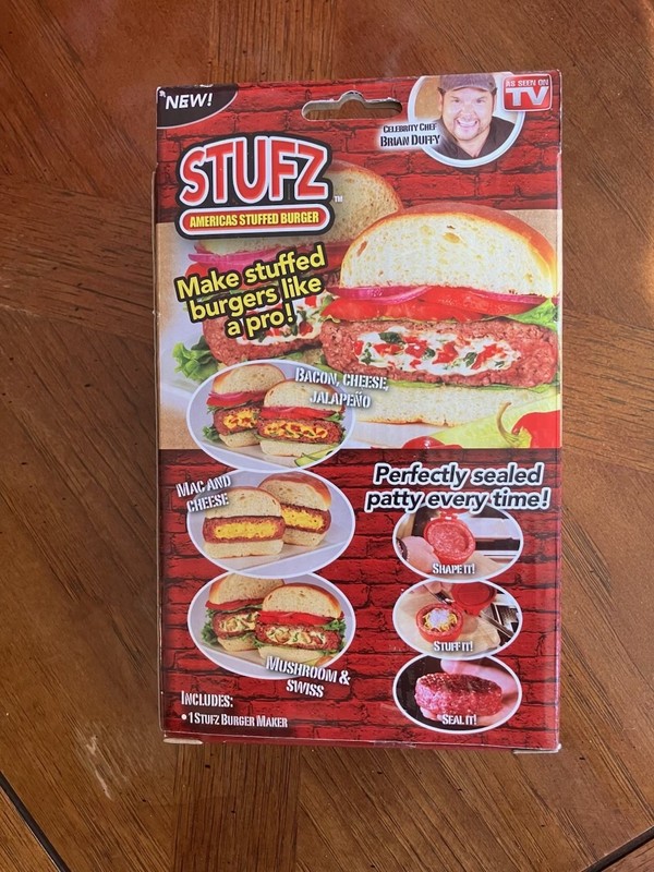 STUFZ Burger Stuffer Hamburger Maker Stuffed Patty Press BBQ As Seen On TV! gallery