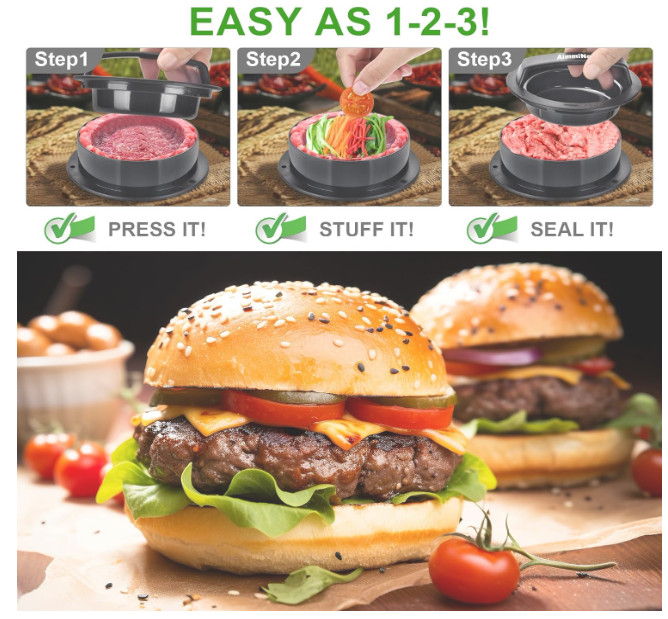 Hamburger Press 3 in 1 – Patty Maker for Stuffed Burgers, Sliders & More gallery