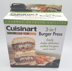 Cuisinart 3 in 1 Stuffed Burger Press Hamburger Patty Maker BBQ Grill Mold Tool