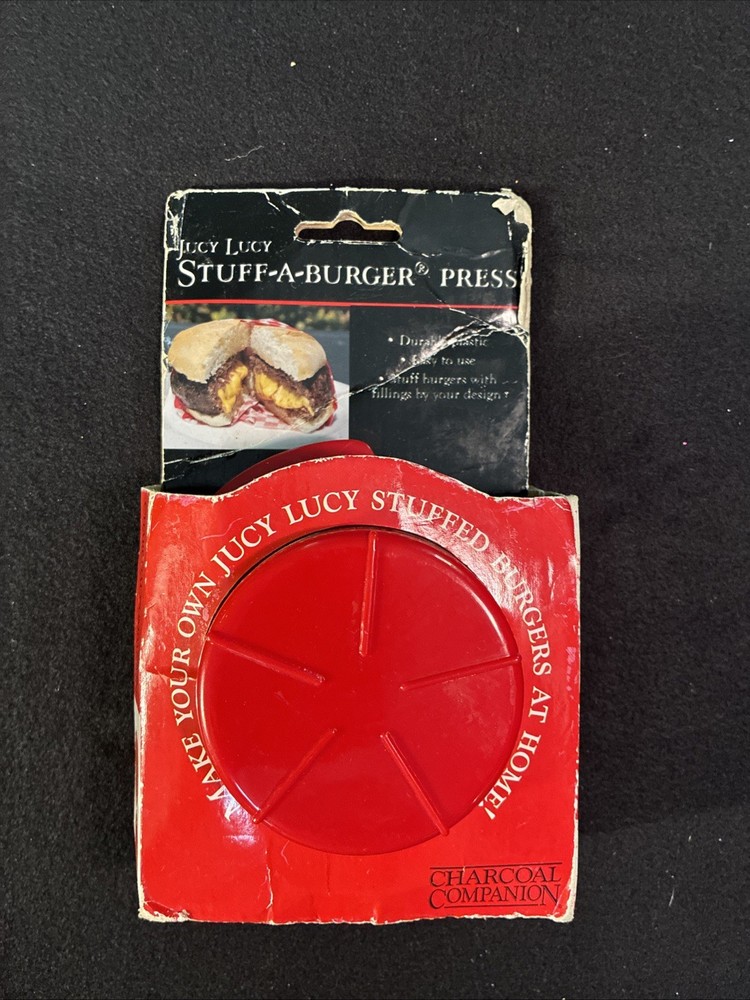 Stuff-A-Burger Press Jucy Lucy Charcoal Companion NEW! Barbecue BBQ Grill