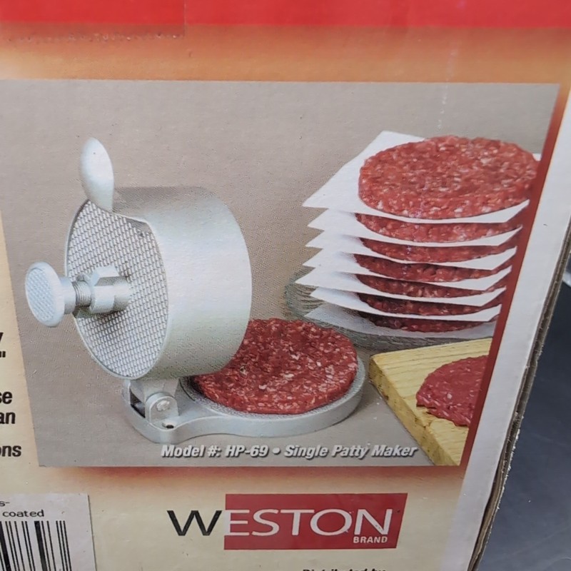 Weston Hamburger Press Aluminum Nonstick Adjust Thickness 4.325 in Patty New gallery