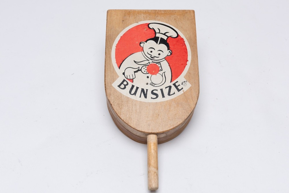 Vintage 1950's Bunsize Wood Hamburger Press Kitchen Diner Nostalgia