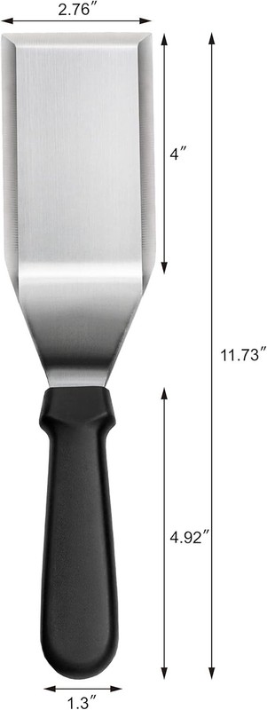 Heavy Duty 11.5-Inch Hamburger Turner with Cutting Edge - Black Plastic Handle gallery