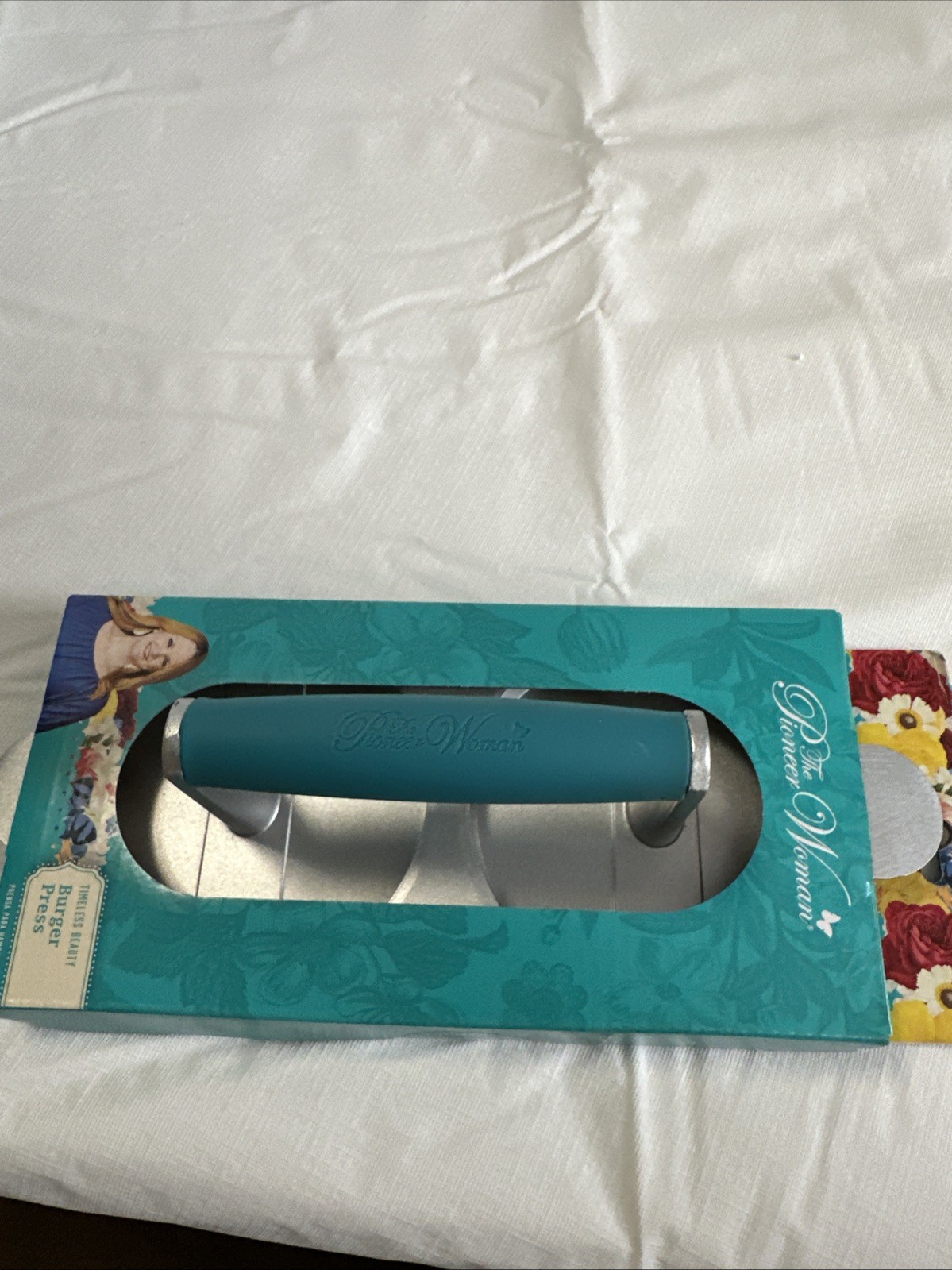 Pioneer Woman Double Burger Press Timeless Beauty Aluminum Teal Green New gallery