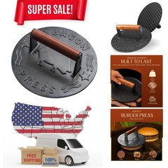 Food-Grade Heavy-Duty Cast Iron Grill Press – Perfect Weight Distribution Design