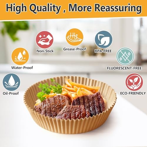 GSSKIME Air Fryer Paper Liners,125Pcs 9.4 x x 2.9 inches, Yellow gallery