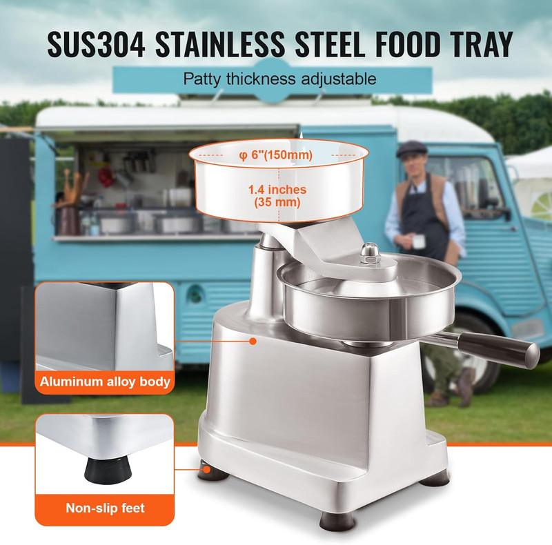 Commercial Burger Patty Maker, 150Mm/6Inch Hamburger Beef Patty Maker, Heavy Dut gallery