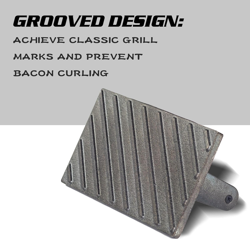 Vivicreate Bacon Press, Griddle Press, Grill Press, Meat Press, Cast Iron Grill gallery