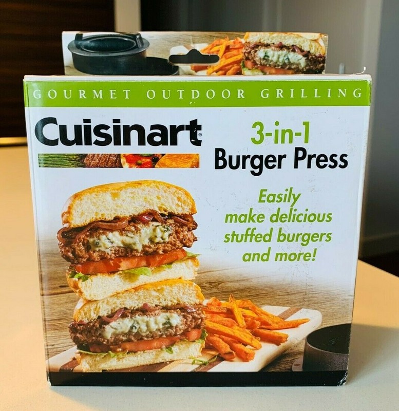Cuisinart 3-in-1 Burger Press, Black, New in Box gallery