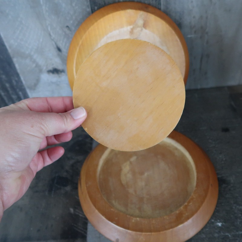 1960s Wood Fighting Rooster Hamburger Press Vintage Hinged Kitchen Chicken gallery